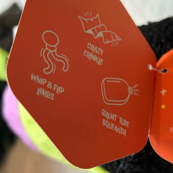 Monster Plush Dog Toy - Green and Black - Picture 3 of 5